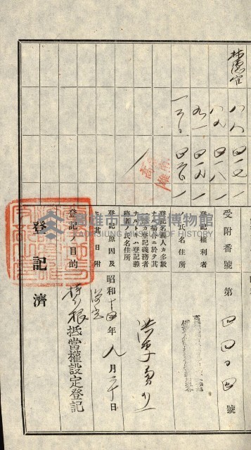 登記關係雜件綴－抵當權拋棄証書並其他
（買收關係－卅八之八）藏品圖，第35張