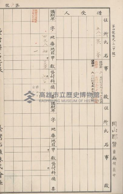 臺灣拓殖株式會社燕巢貸付料名寄帳藏品圖，第35張