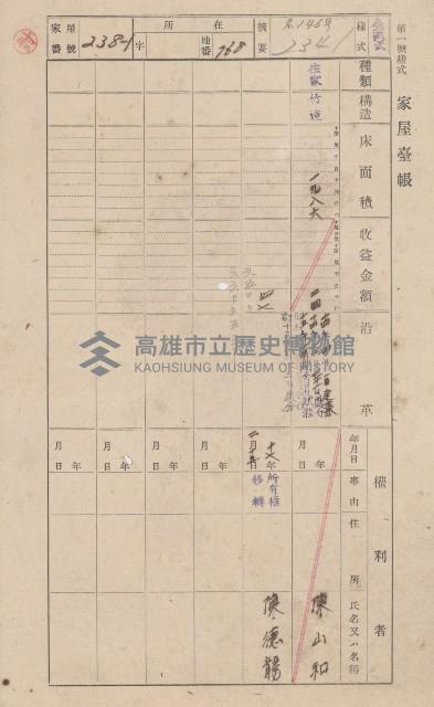 鳳山郡大樹庄溪埔家屋臺帳（二冊之內第二號）藏品圖，第35張