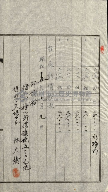 陸軍用地關係綴（評價關係）藏品圖，第350張