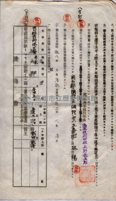 海軍土地借上契約書
（施設部長印捺印済）藏品圖，第775張