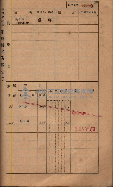 高雄州鳳山郡鳥松庄夢裡、崎子脚、十九灣家屋稅名寄帳
（一冊之內第一號）藏品圖，第175張