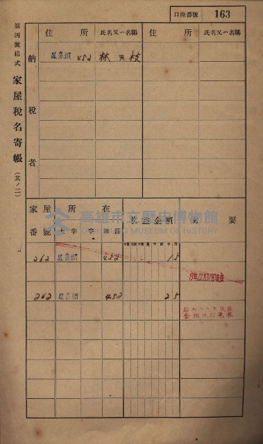 高雄州鳳山郡小港庄鳳鼻頭家屋稅名寄帳
（一冊之內第一號）藏品圖，第175張