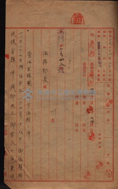 管內圖及里程圖配付（高雄州）藏品圖，第75張