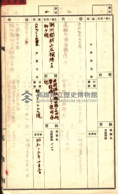 官有特種林野臺帳（高雄州）藏品圖，第75張