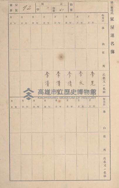 鳳山郡鳥松庄田草埔家屋臺帳
（二冊之內第一號）藏品圖，第75張