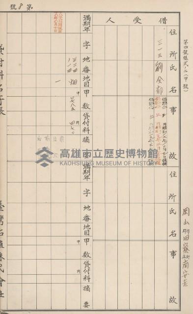 臺灣拓殖株式會社田寮貸付料名寄帳藏品圖，第75張