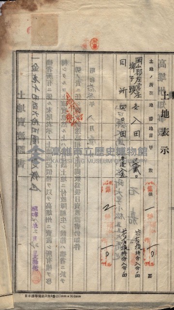 州買收地調書－登記濟証綴
（左營、埤子頭、前峰尾、內惟）藏品圖，第267張
