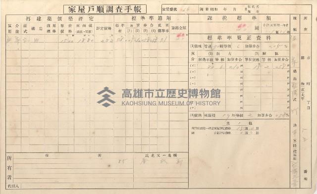 小港庄空地子、店子後家屋戶順調查手帳
（一冊之內一）藏品圖，第167張