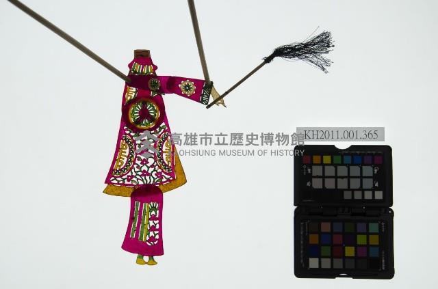 皮影戲簽桿立身偶-武旦（偶身）藏品圖，第1張