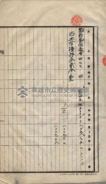 林德宮、五塊厝登記濟證綴
（林德官、五塊厝關係－九之三）藏品圖，第367張