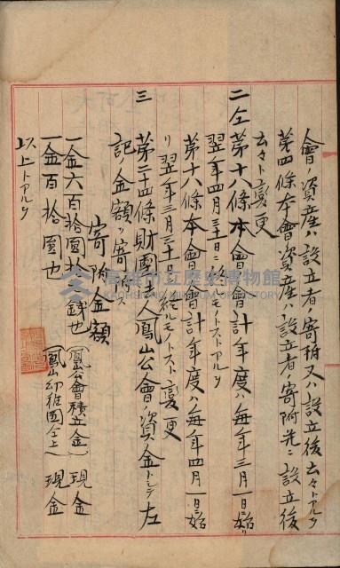 法人登記、申請書、通知書、屆書
附屬書類綴込帳
（申法第六號）藏品圖，第128張