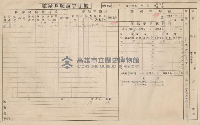 小港庄空地子、店子後家屋戶順調查手帳
（一冊之內一）藏品圖，第127張