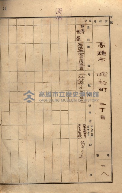州所屬建物貸下臺帳（高雄市）藏品圖，第27張