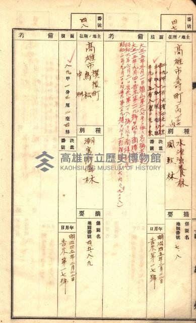 官有特種林野臺帳（高雄州）藏品圖，第27張