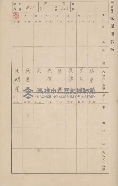 鳳山郡仁武庄翠屏村二之二家屋臺帳
（四冊之內第四號）藏品圖，第27張