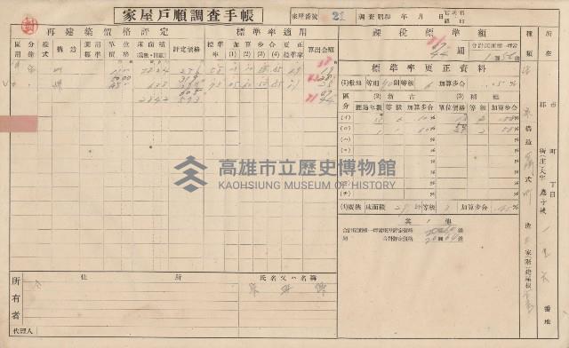 小港庄空地子、店子後家屋戶順調查手帳
（一冊之內一）藏品圖，第27張