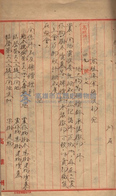 高臨營第五號A1號用地買收
（左營、右冲）藏品圖，第27張