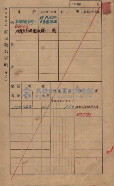 高雄州鳳山郡大樹庄九曲堂家屋稅名寄帳
（二冊之內第一號）藏品圖，第27張