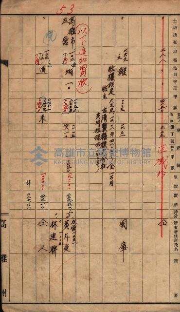 高臨營第五號A1號用地買收（左營、右冲）藏品圖，第27張