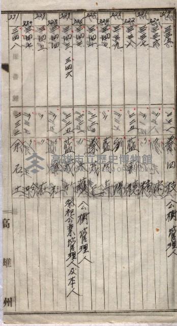 高臨營第一號ノ內三第（1）號
高臨營第一號ノ內九第（1）號
（施機第一九一、零一二番電）藏品圖，第107張