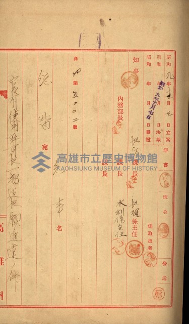 曹公圳使用許可書類（高雄州）藏品圖，第7張