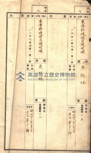 官有特種林野臺帳（高雄州）藏品圖，第7張