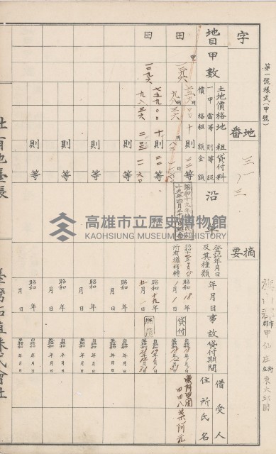 臺灣拓殖株式會社甲仙社有地臺帳（二之二）藏品圖，第7張