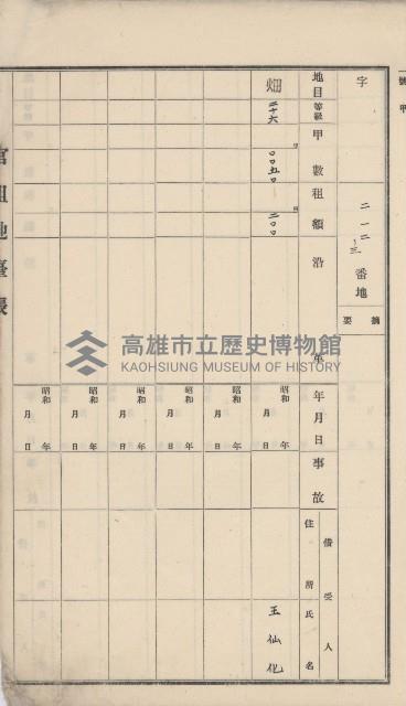 岡山街官租地臺帳（第六號）藏品圖，第7張