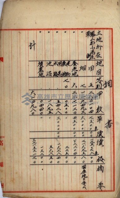 土地買收書類（草衙－州有財產係）
（買收關係－卅八之三）藏品圖，第7張