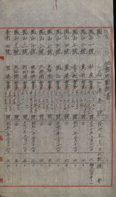 祕密地圖ニ關スル書類（高雄州）藏品圖，第309張