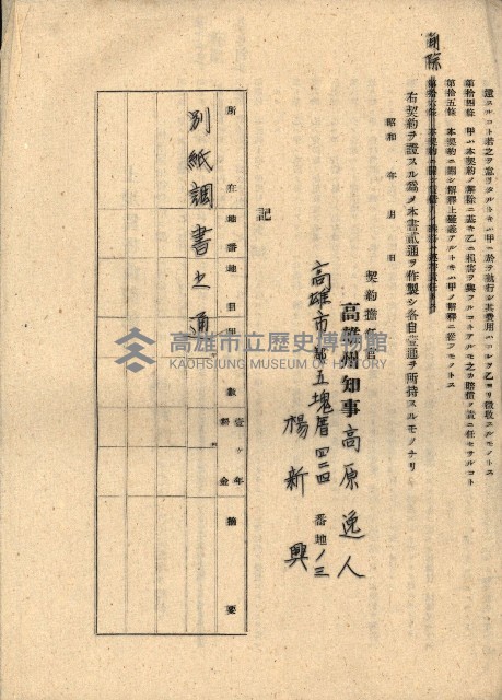 州有地貸付綴（高雄市）藏品圖，第312張