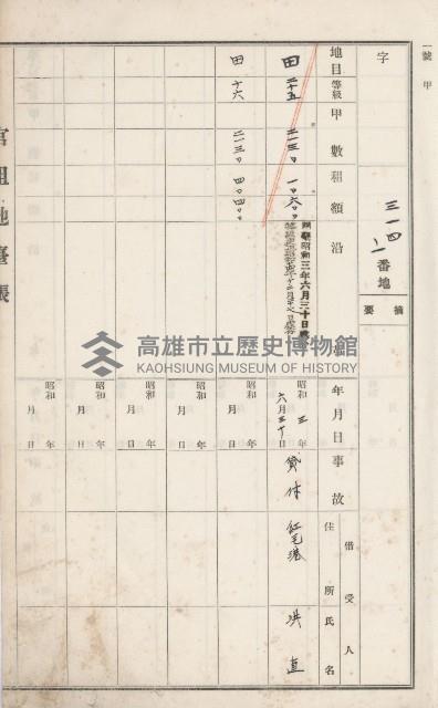 小港庄官租地臺帳藏品圖，第17張