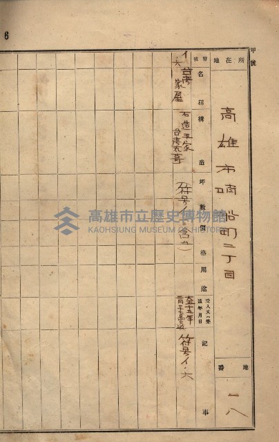 州所屬建物貸下臺帳（高雄市）藏品圖，第17張