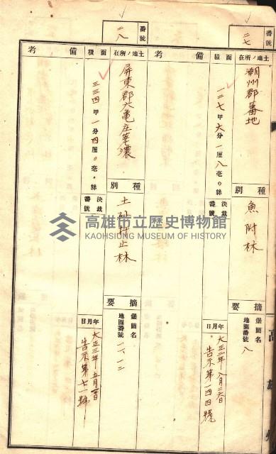 官有特種林野臺帳（高雄州）藏品圖，第17張