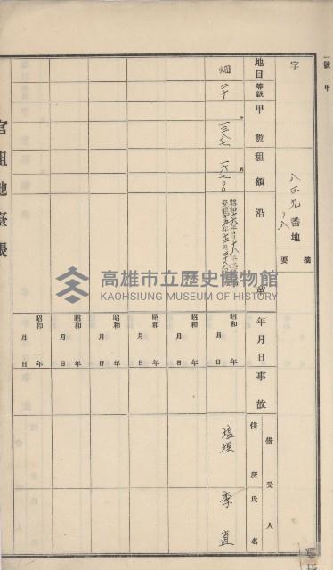 彌陀庄官租地臺帳（第十號）藏品圖，第17張