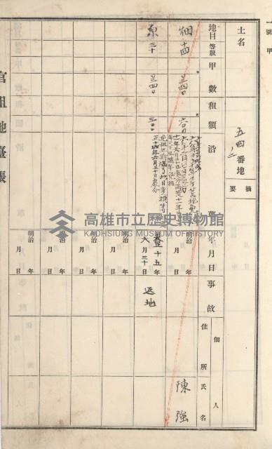 湖內庄官租地臺帳（十六冊之內第九號）藏品圖，第17張