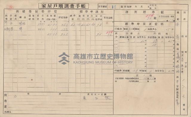 小港庄空地子、店子後家屋戶順調查手帳
（一冊之內一）藏品圖，第17張