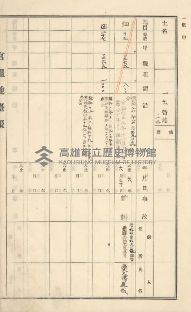 旗山街官租地臺帳（二冊之內第一號）藏品圖，第17張