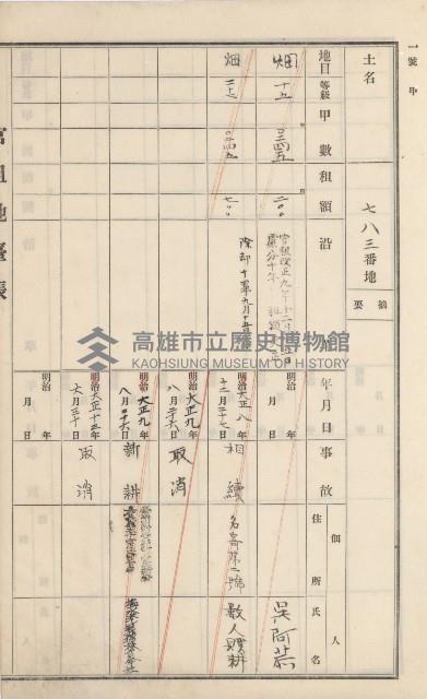 杉林庄官租地臺帳（二冊之內第二號）藏品圖，第317張