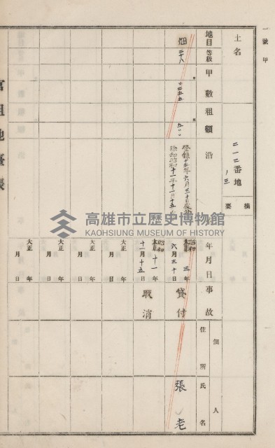 旗山街官租地臺帳（二冊之內第一號）藏品圖，第157張