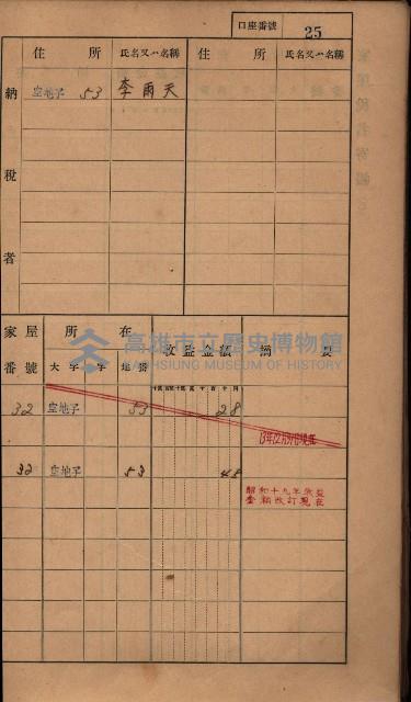 高雄州鳳山郡小港庄塩水港、中大厝、空地子
家屋稅名寄帳（一冊之內第一號）藏品圖，第57張