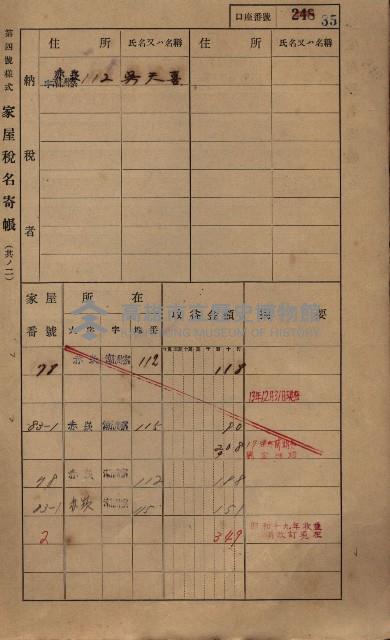 高雄州鳳山郡大寮庄赤崁家屋稅名寄帳
（三冊之內第一號）藏品圖，第57張