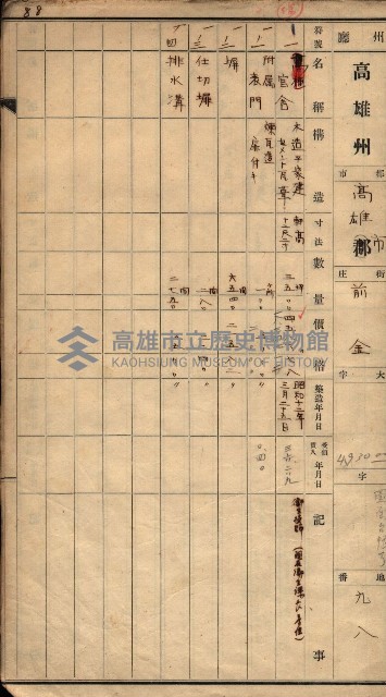 建物臺帳（高雄市－州有官舍）藏品圖，第57張