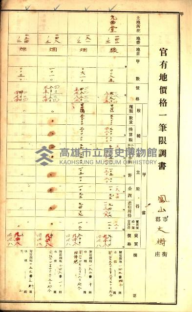鳳山郡（官有地價格一筆限調書）藏品圖，第57張