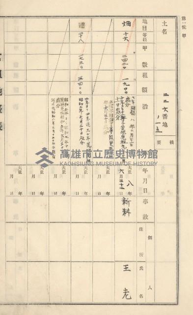 旗山街官租地臺帳（二冊之內第一號）藏品圖，第57張