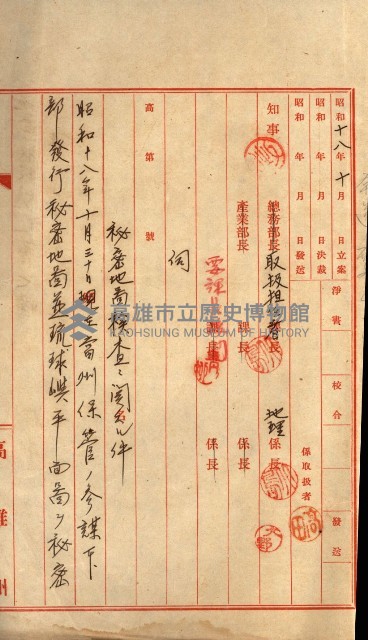 祕密地圖ニ關スル書類（高雄州）藏品圖，第955張