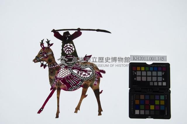 皮影戲偶女騎-道姑騎花鹿（偶身）藏品圖，第1張