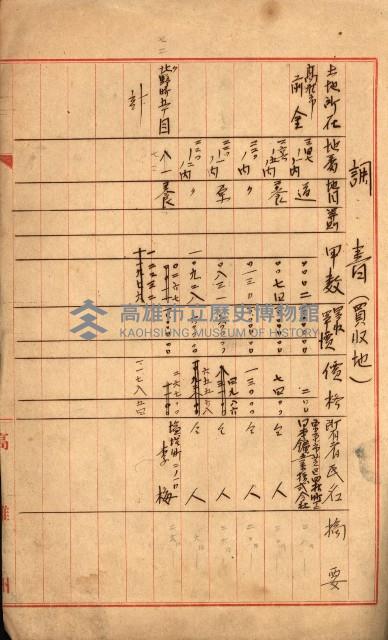 高雄川第四號運河開鑿工事用地買收徵印狀況調藏品圖，第147張
