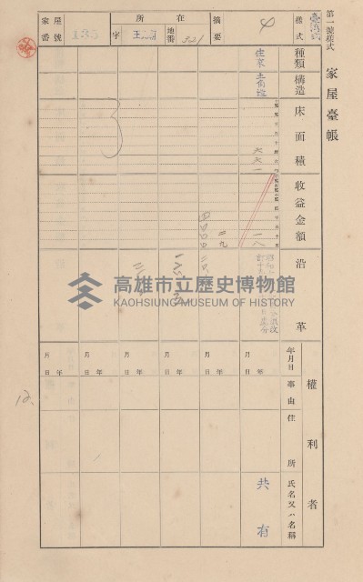 鳳山郡林園庄王公廟家屋臺帳（三冊之內第一號）藏品圖，第147張